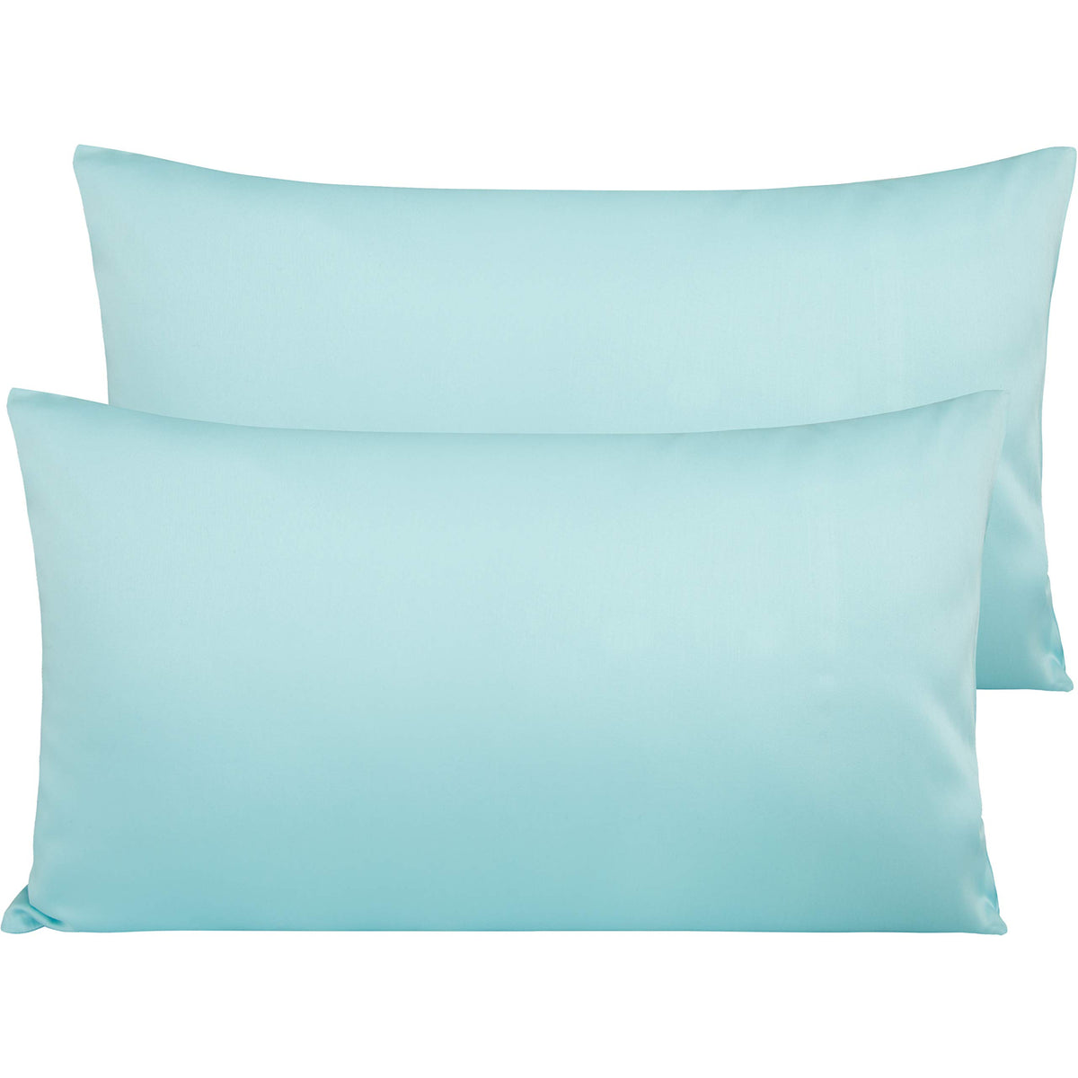 NTBAY Queen Egyptian Cotton Sateen Pillowcases, Set of 2, Navy Blue