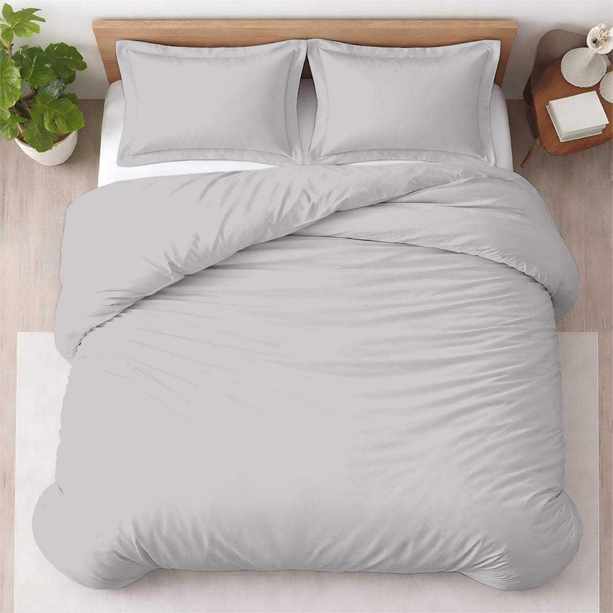 Kotton Culture 3 Pc Duvet Cover King Size Set-100% Egyptian Cotton 600 Thread Count Ultra Soft Premium Durable Comforter Cover Zipper Closure & Corner Ties - (Plum, 104" X 94")