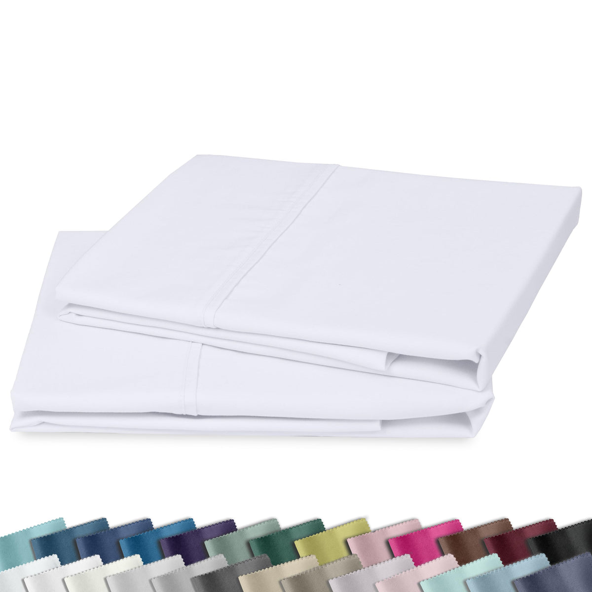 California Design Den 2-Pack Pillow Cases Standard Size, 100% Cotton Sateen