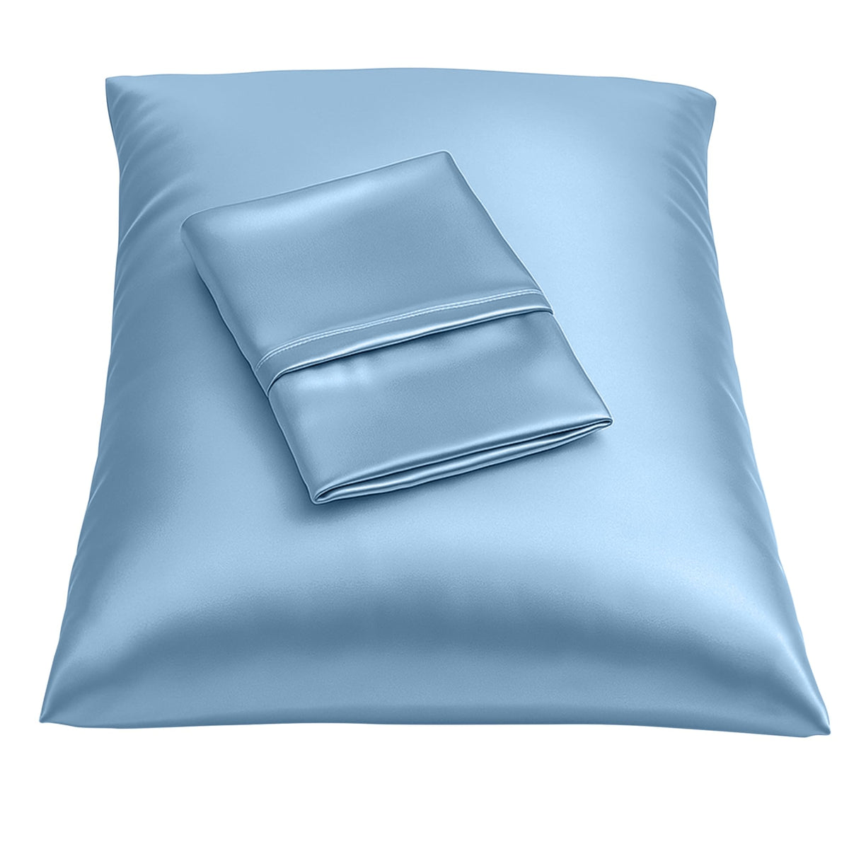 BLISSFORD Satin Pillowcase with Zipper, Like Silk Pillow Cases - Black