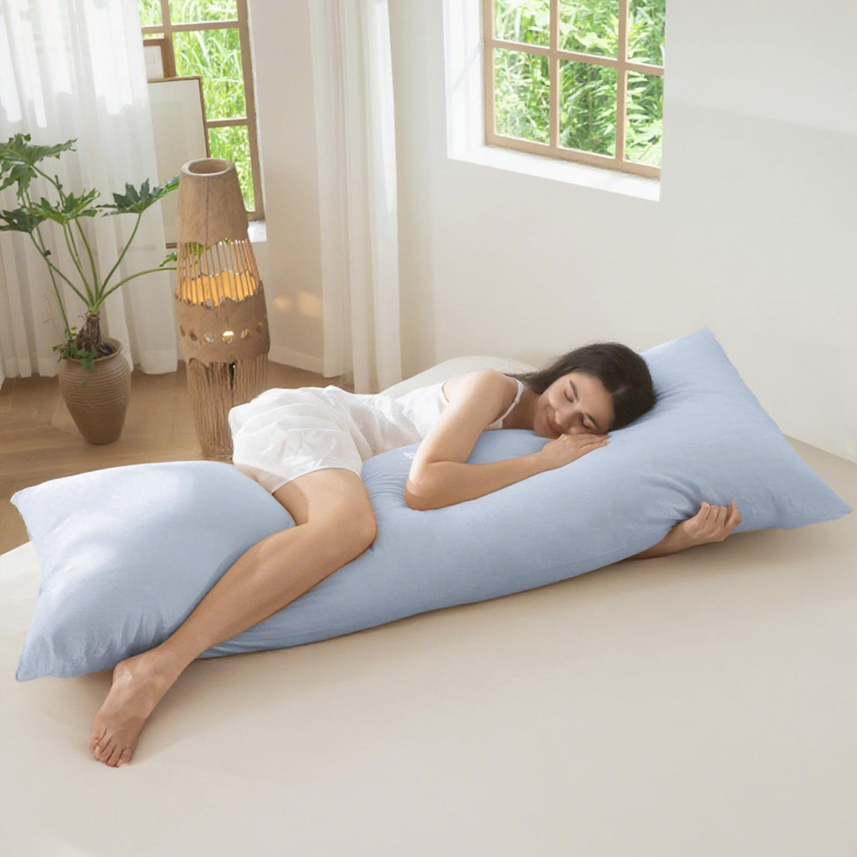 MOOMEE Pillowcase Set of 2 100% Washed Cotton Linen-Like Standard