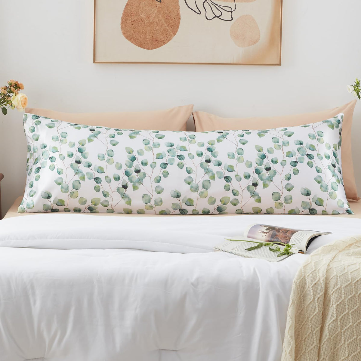 EXQ Home Satin Pillowcase for Hair and Skin Queen - Printed Black Sun