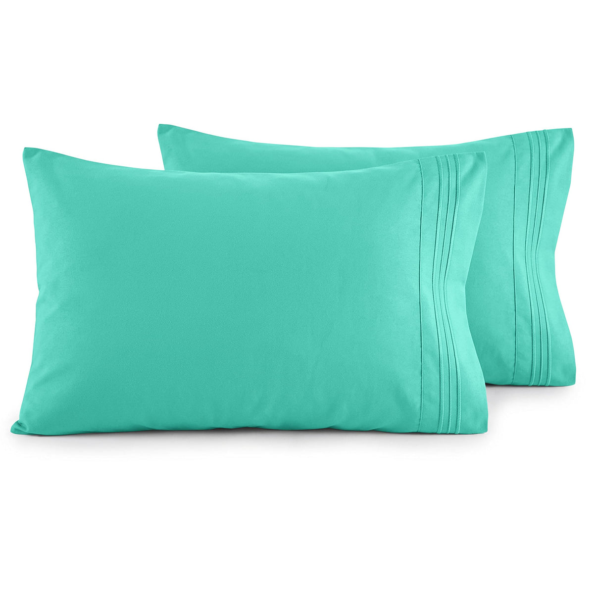 Elegant Comfort Luxury Ultra-Soft 2-Piece Pillowcase Set - 1500 Premium Hotel Quality Microfiber Double Brushed - Wrinkle Resistant, King Size, White