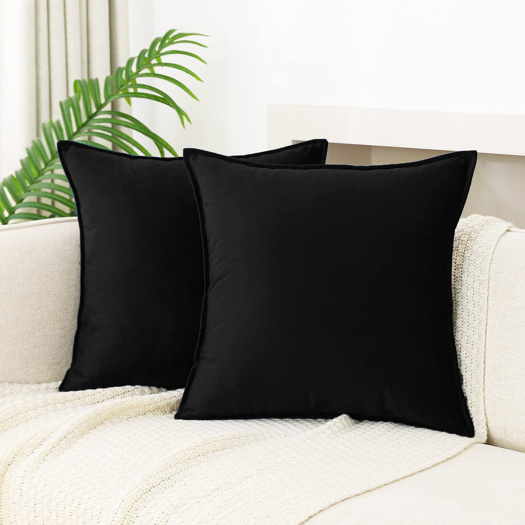 JIAHANNHA Velvet Green Throw Pillow Covers 18”x18”Pack of 2 Soft Decorative