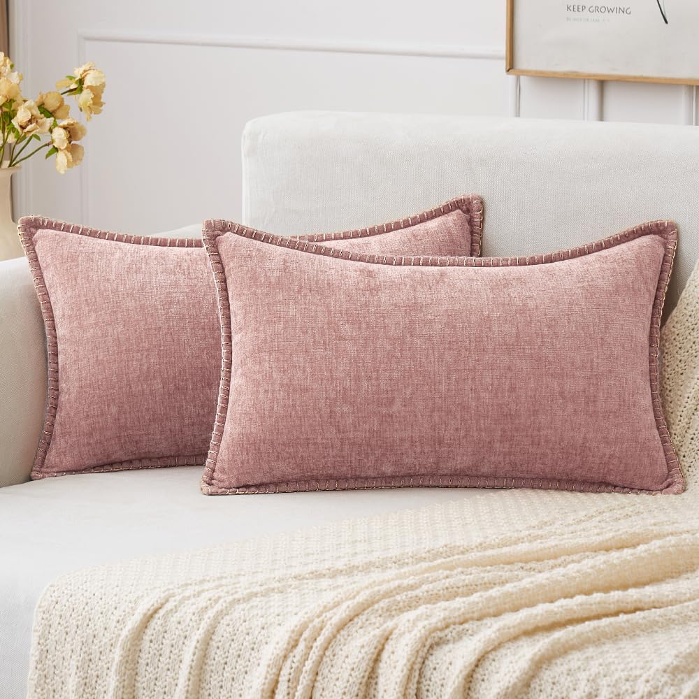 MIULEE Decorative Couch Throw Pillow Covers 18x18 Inch Navy 2 Pack