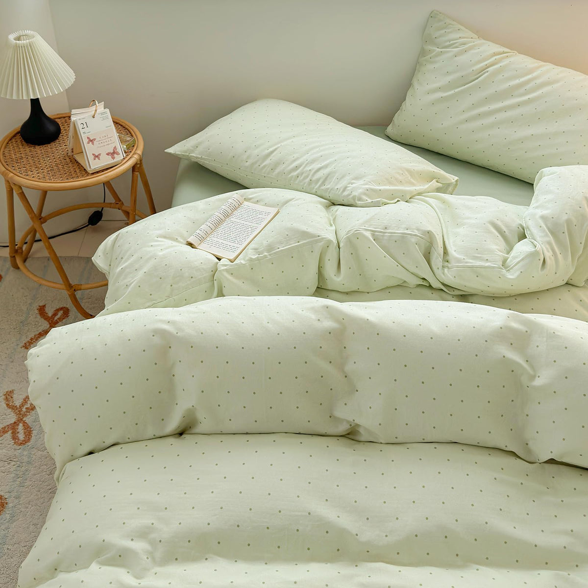 French Chic Ruffled Duvet Cover Queen Size Beige Wavy Jacquard Bedding Set 3 Pieces, Microfiber Zipper Comforter Cover and 2 Pillowcases Aesthetic Boho Girls Women Bedding Duvet Cover for All Seasons