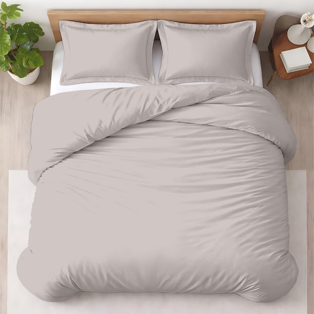 Kotton Culture 3 Pc Duvet Cover King Size Set-100% Egyptian Cotton 600 Thread Count Ultra Soft Premium Durable Comforter Cover Zipper Closure & Corner Ties - (Plum, 104" X 94")
