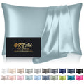 Silk Pillowcase for Hair and Skin, Mulberry Silk Pillow Cases Standard Size, Anti Acne Cooling Sleep Both Sides Natural Silk Satin Pillow Covers with Hidden Zipper, Gifts for Women Men, Ash Blue