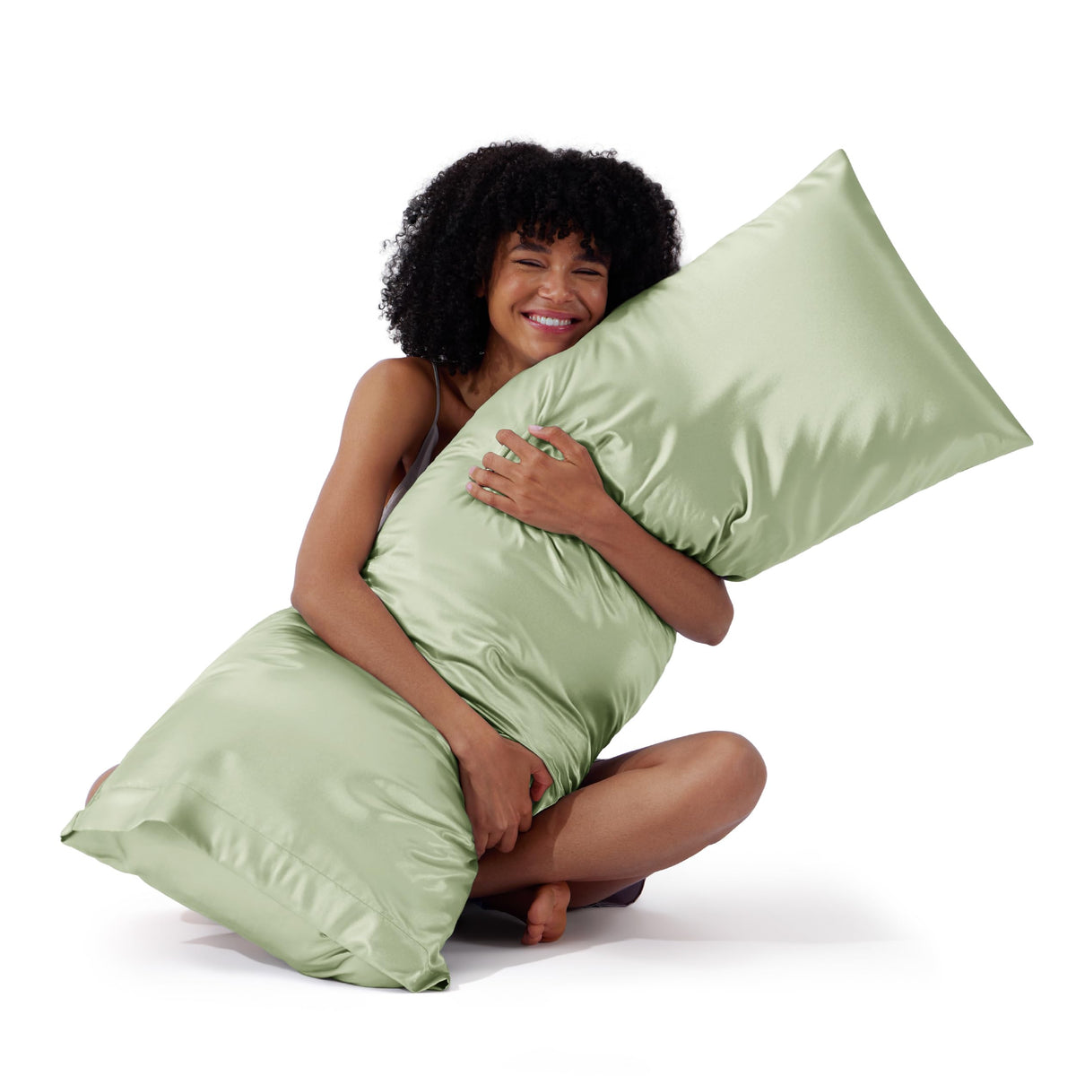 Bedsure Satin Pillowcases Queen Set of 2, Similar to Silk Pillow Case Black