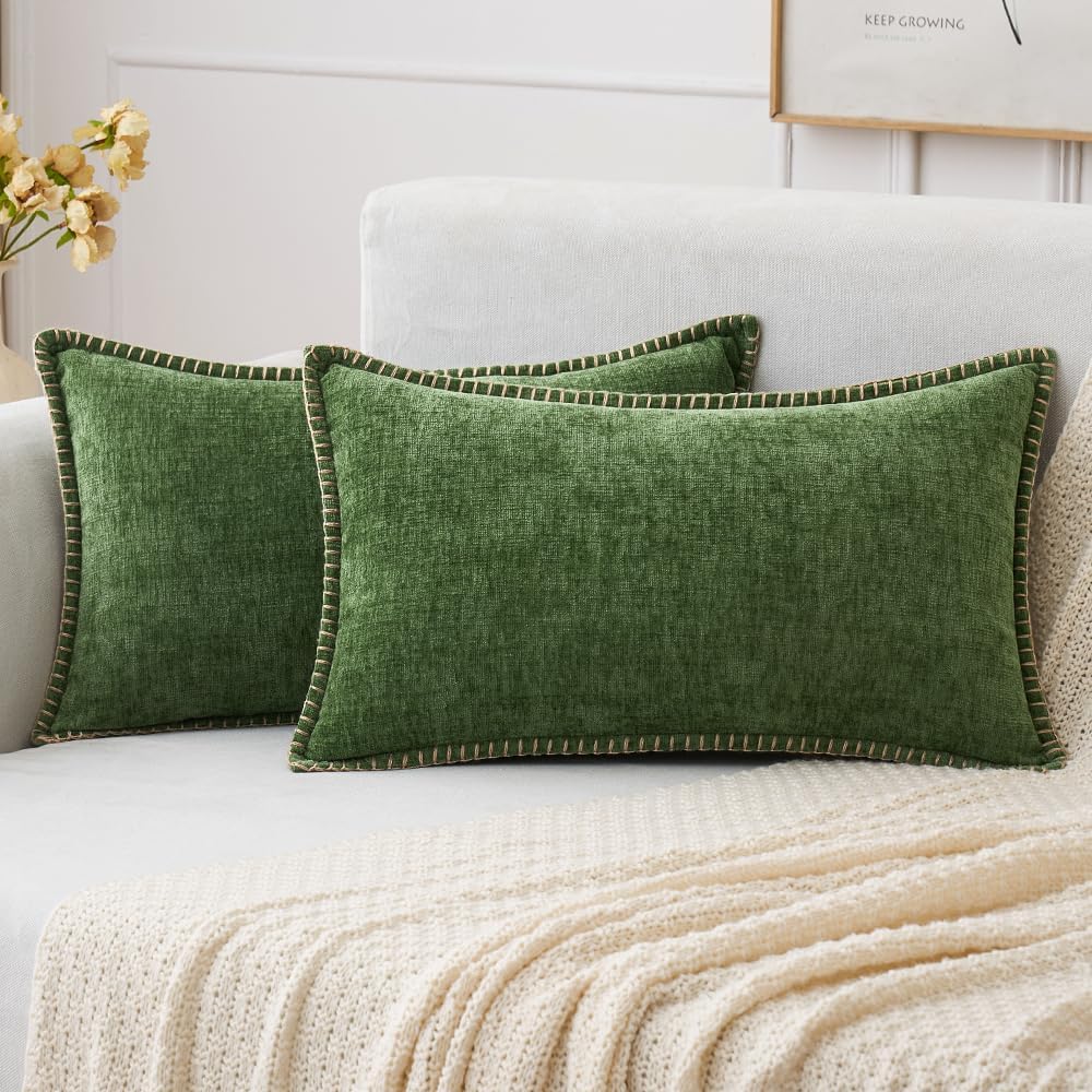 MIULEE Decorative Couch Throw Pillow Covers 18x18 Inch Navy 2 Pack