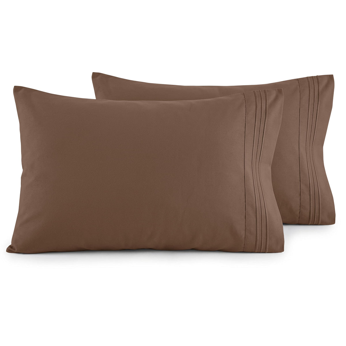Elegant Comfort Luxury Ultra-Soft 2-Piece Pillowcase Set - 1500 Premium Hotel Quality Microfiber Double Brushed - Wrinkle Resistant, King Size, White