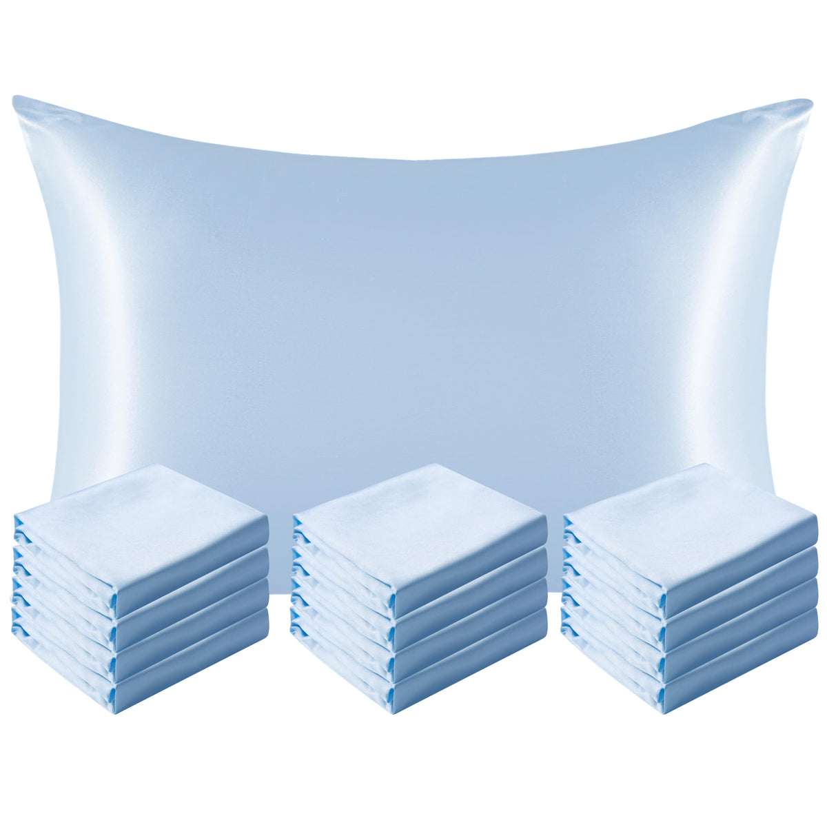 NTBAY Standard Satin Pillowcases, Set of 2, Black