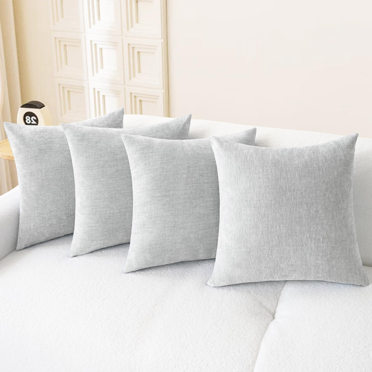 CaliTime Decorative Couch Throw Pillow Covers 18 X 18 Inches Navy Blue