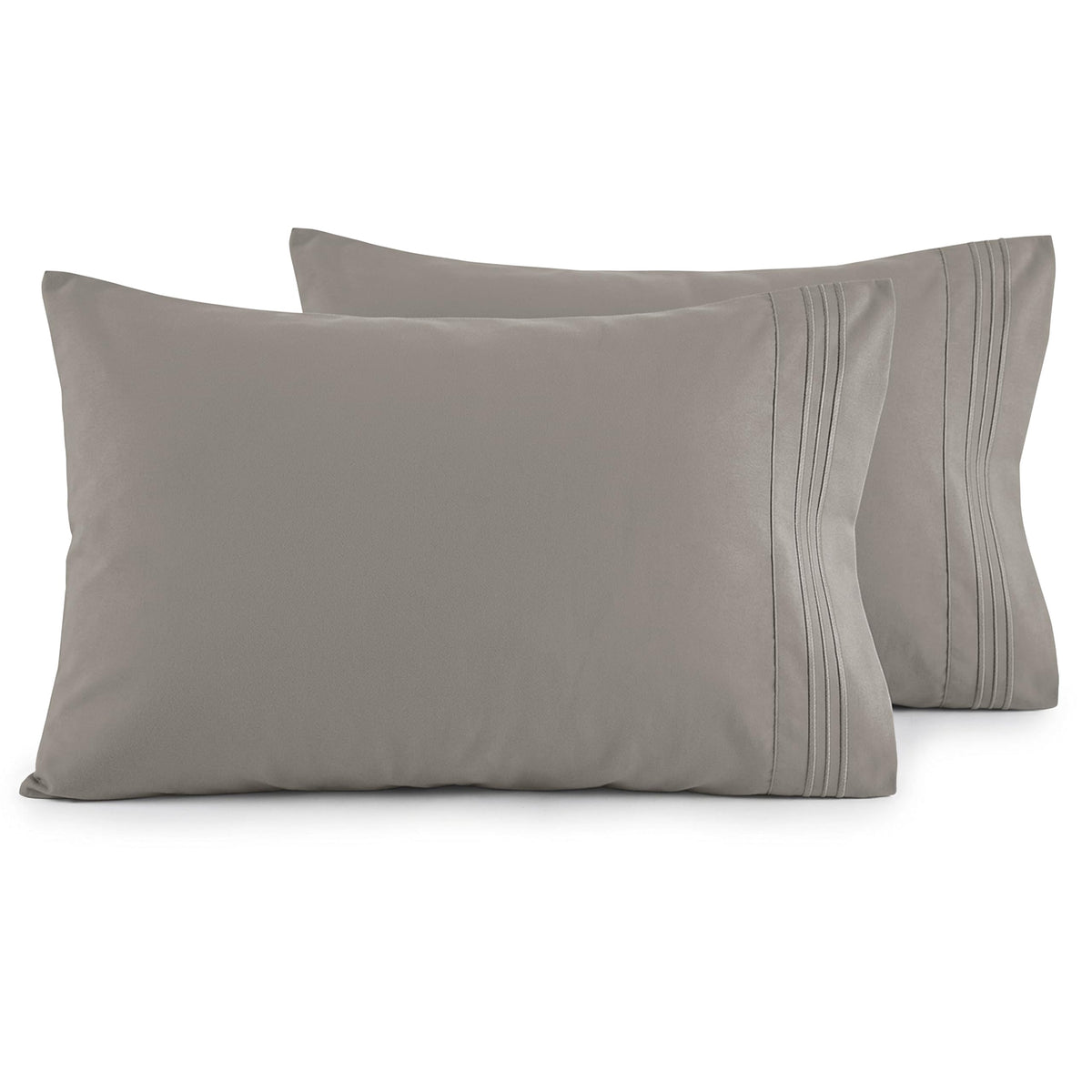 Elegant Comfort Luxury Ultra-Soft 2-Piece Pillowcase Set - 1500 Premium Hotel Quality Microfiber Double Brushed - Wrinkle Resistant, King Size, White