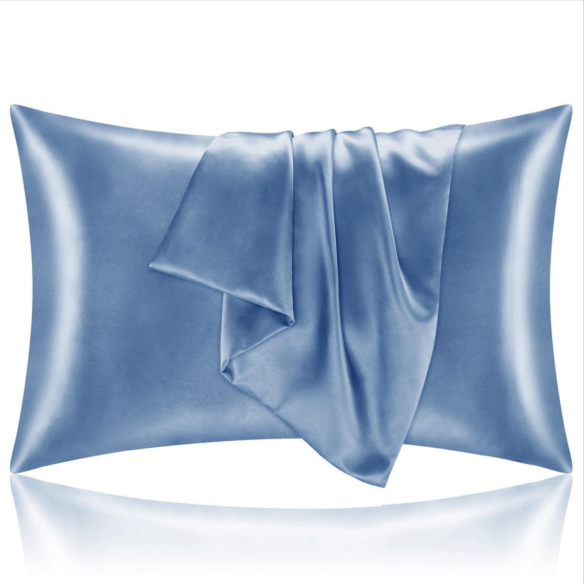 BEDELITE Satin Pillowcases, Queen Size 20x30 Inch, Dark Grey, Set of 2