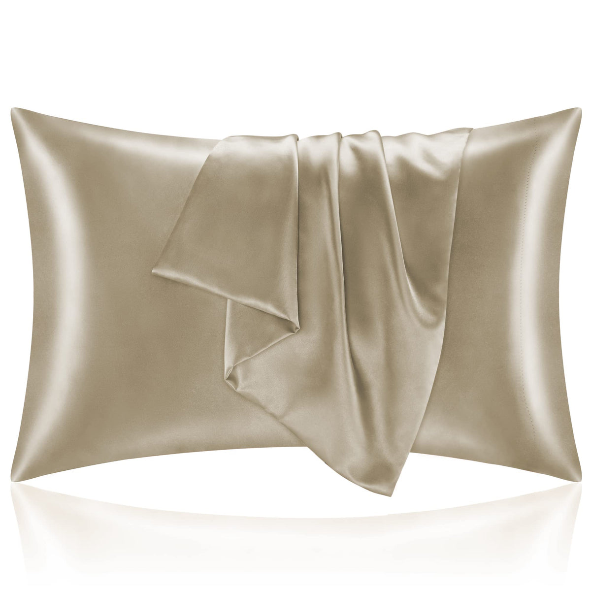 BEDELITE Satin Pillowcases, Queen Size 20x30 Inch, Dark Grey, Set of 2