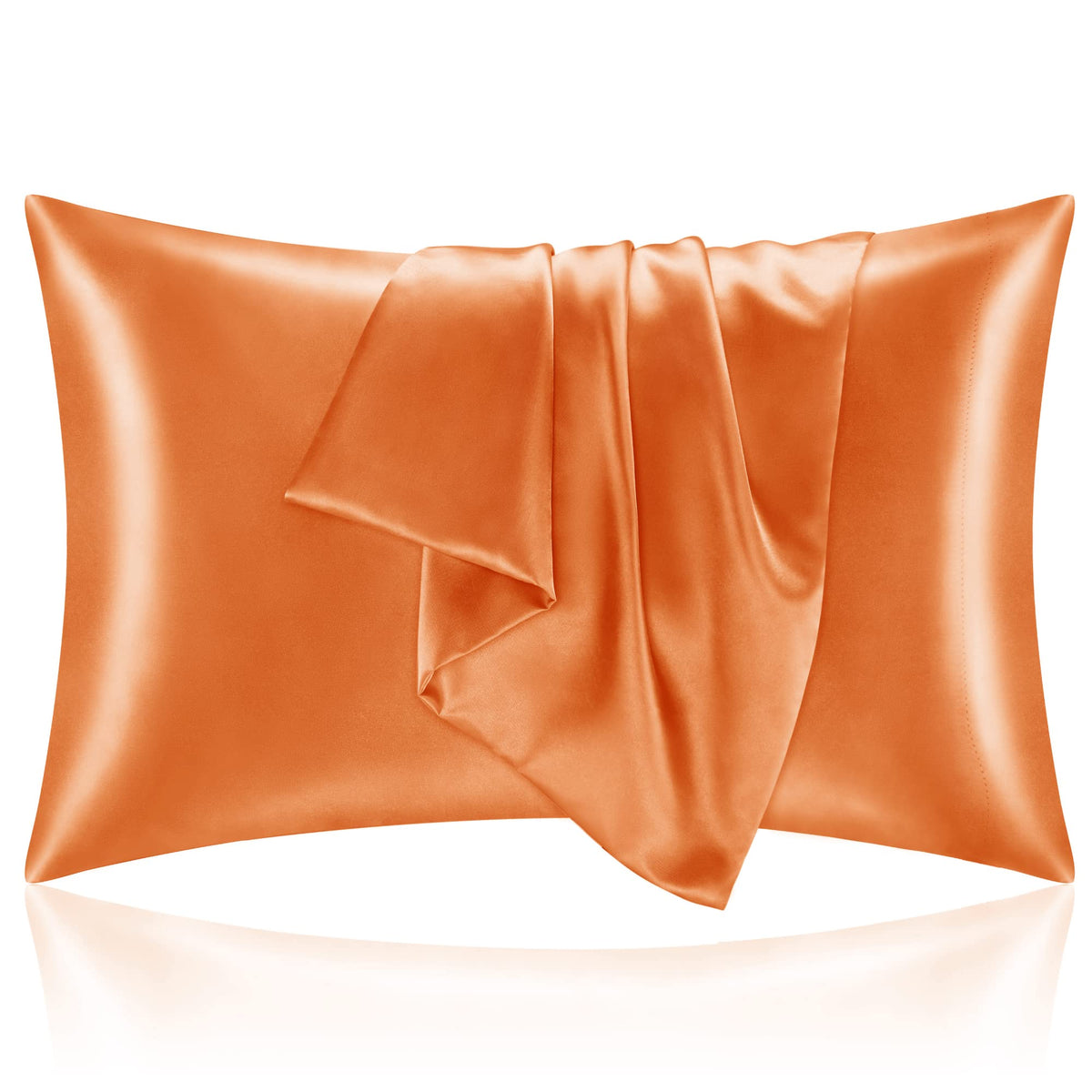 BEDELITE Satin Pillowcases, Queen Size 20x30 Inch, Dark Grey, Set of 2
