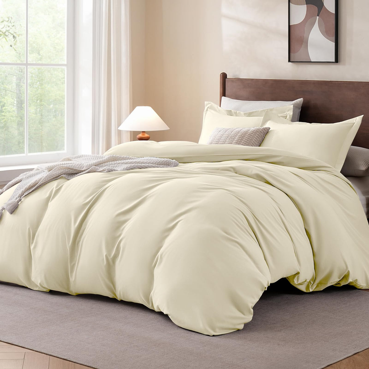 FreshCulture Duvet Cover King Size - 3 Pieces Microfiber Duvet Cover Set with Zipper Closure - Lightweight & Easy Care - 1 Comforter Cover & 2 Pillow Shams - Comforter Not Included (Baby Blue)