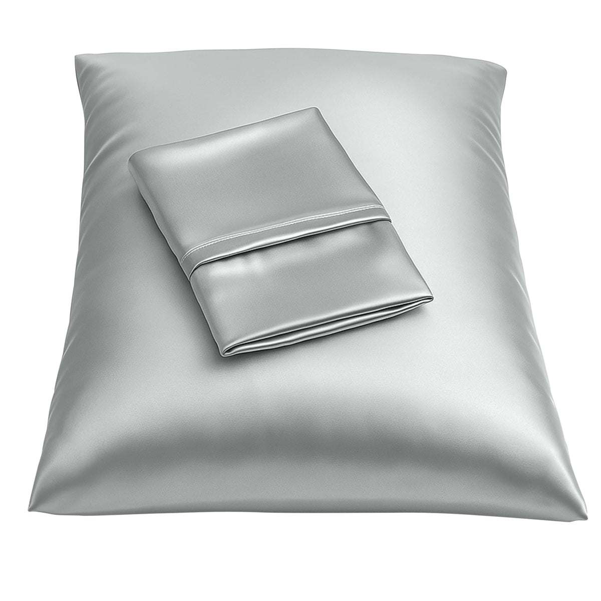 BLISSFORD Satin Pillowcase with Zipper, Like Silk Pillow Cases - Black