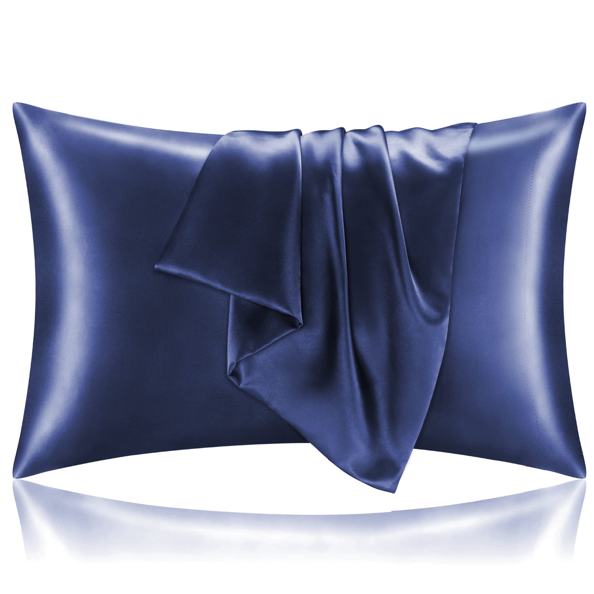 BEDELITE Satin Pillowcases, Queen Size 20x30 Inch, Dark Grey, Set of 2