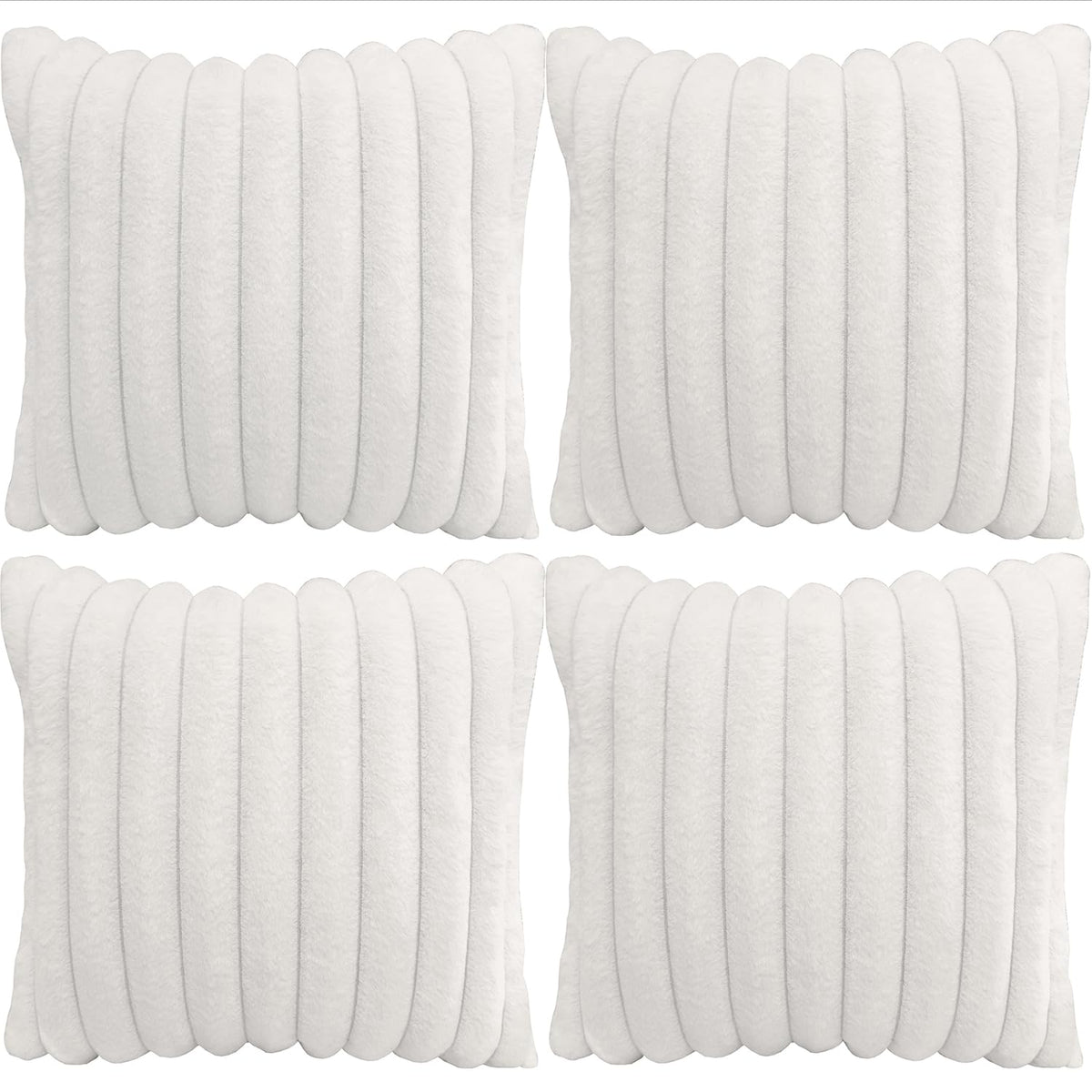 2 Pack 18x18 Pillow Cover Velvet Pillow Covers, Faux Fur Square Throw Pillow Covers for Living Room Decorations Throw Pillow Case, Throw Pillow Cover Cushion Cover for Home Sofa Bedroom Car, Grey