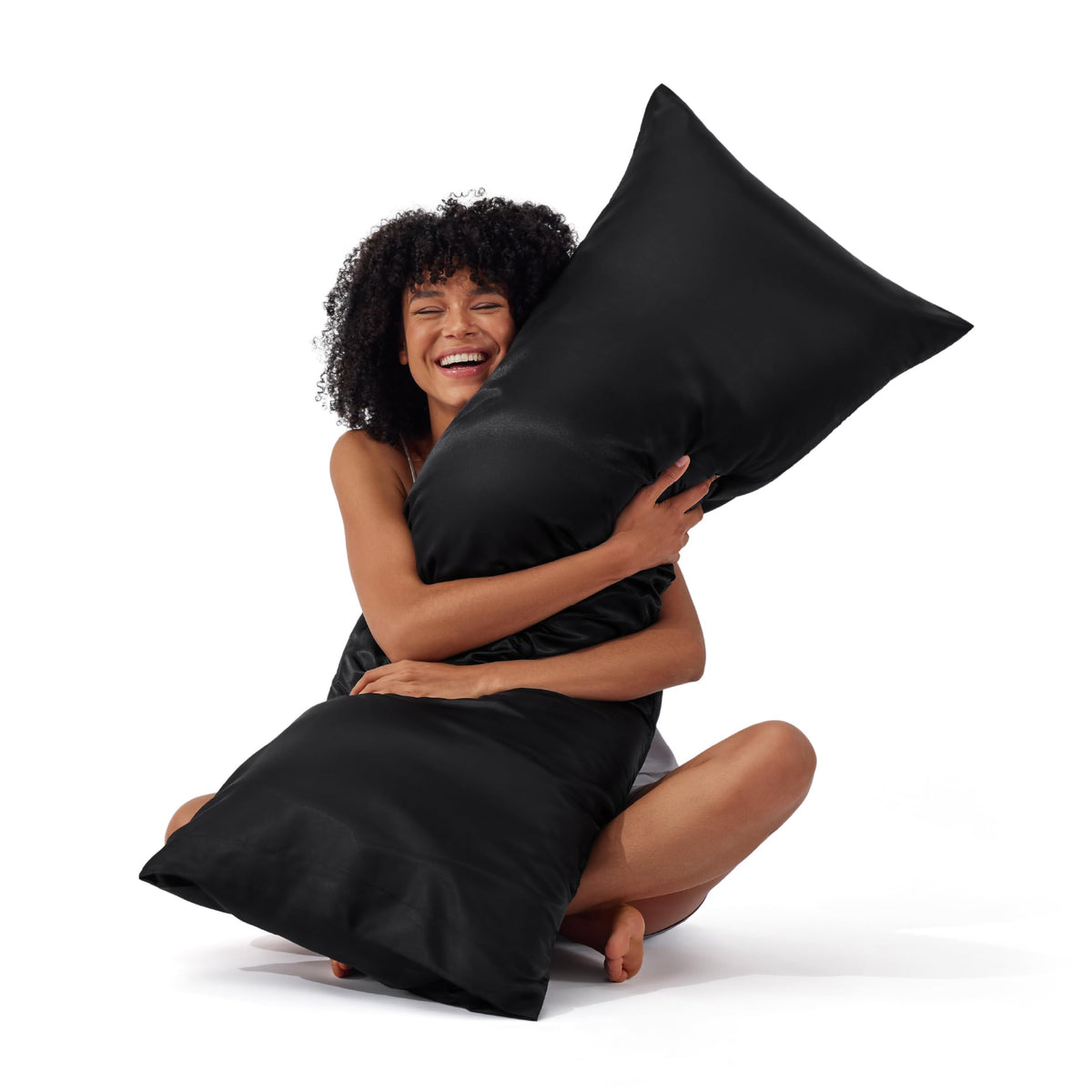Bedsure Satin Pillowcases Queen Set of 2, Similar to Silk Pillow Cases Grey