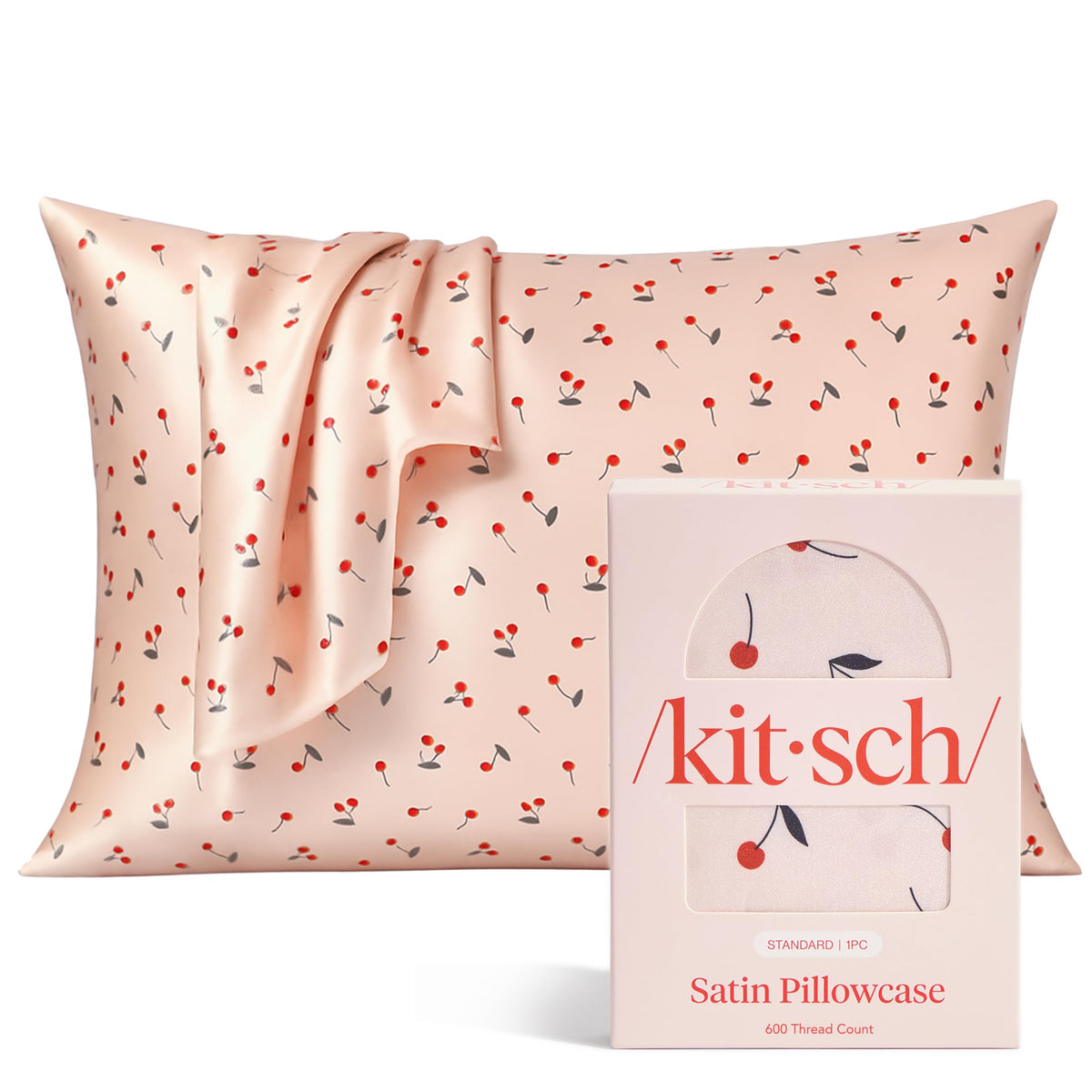Kitsch Satin Pillowcase with Zipper - Standard Size, Ivory