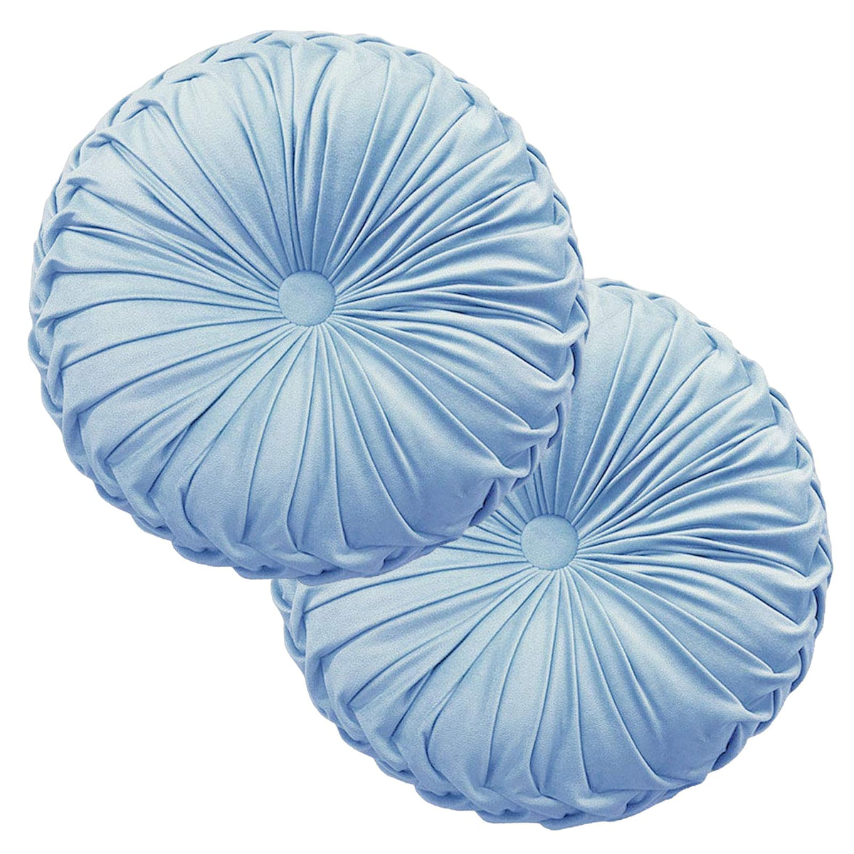 Teieas Round Pillows Velvet Pleated Circle Pillow Floor Pillows Burgundy