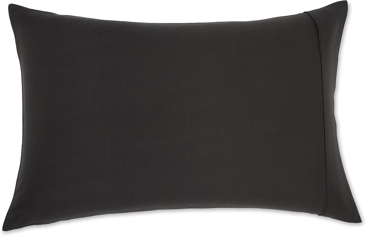 Amazon Basics Standard Pillowcases Set of 2 - Lightweight, Super Soft Easy Care Microfiber, Black, 30" L x 20" W, Pillows Not Included