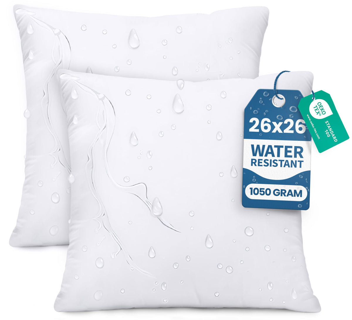 Utopia Bedding 18x18 Outdoor Pillows, Water Resistant Throw Pillows, 2-Pack