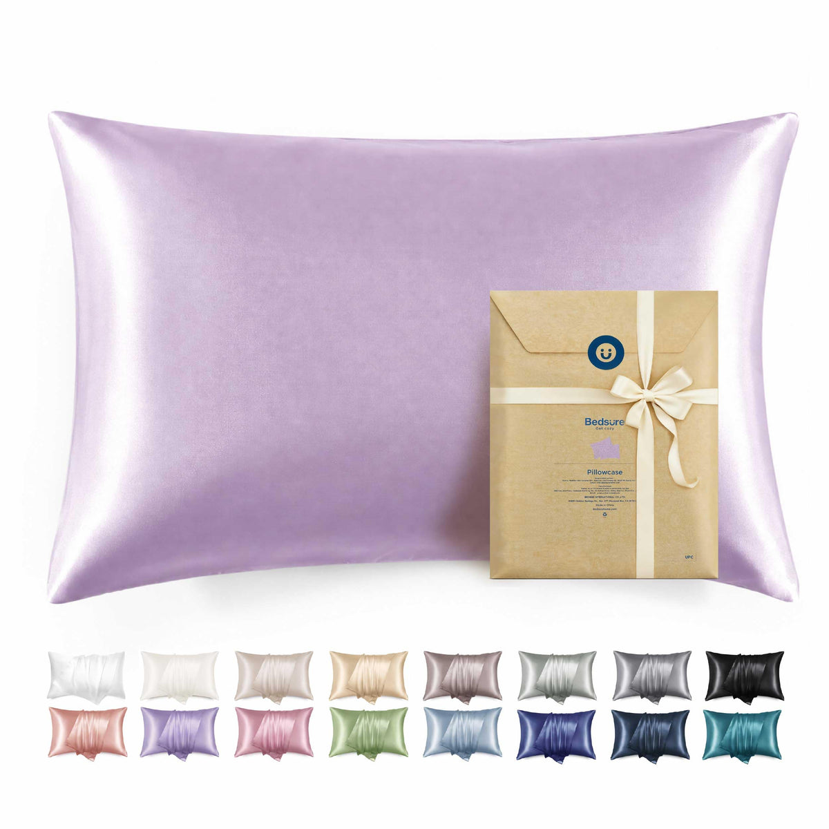 Bedsure Satin Pillowcase with Zipper, Similar to Silk Pillow Cases 2 Pack, Beige Standard Size Satin Pillow Case, Silky & Soft Pillow Covers, Valentines Day Gifts for Women Men, 20x26 Inches