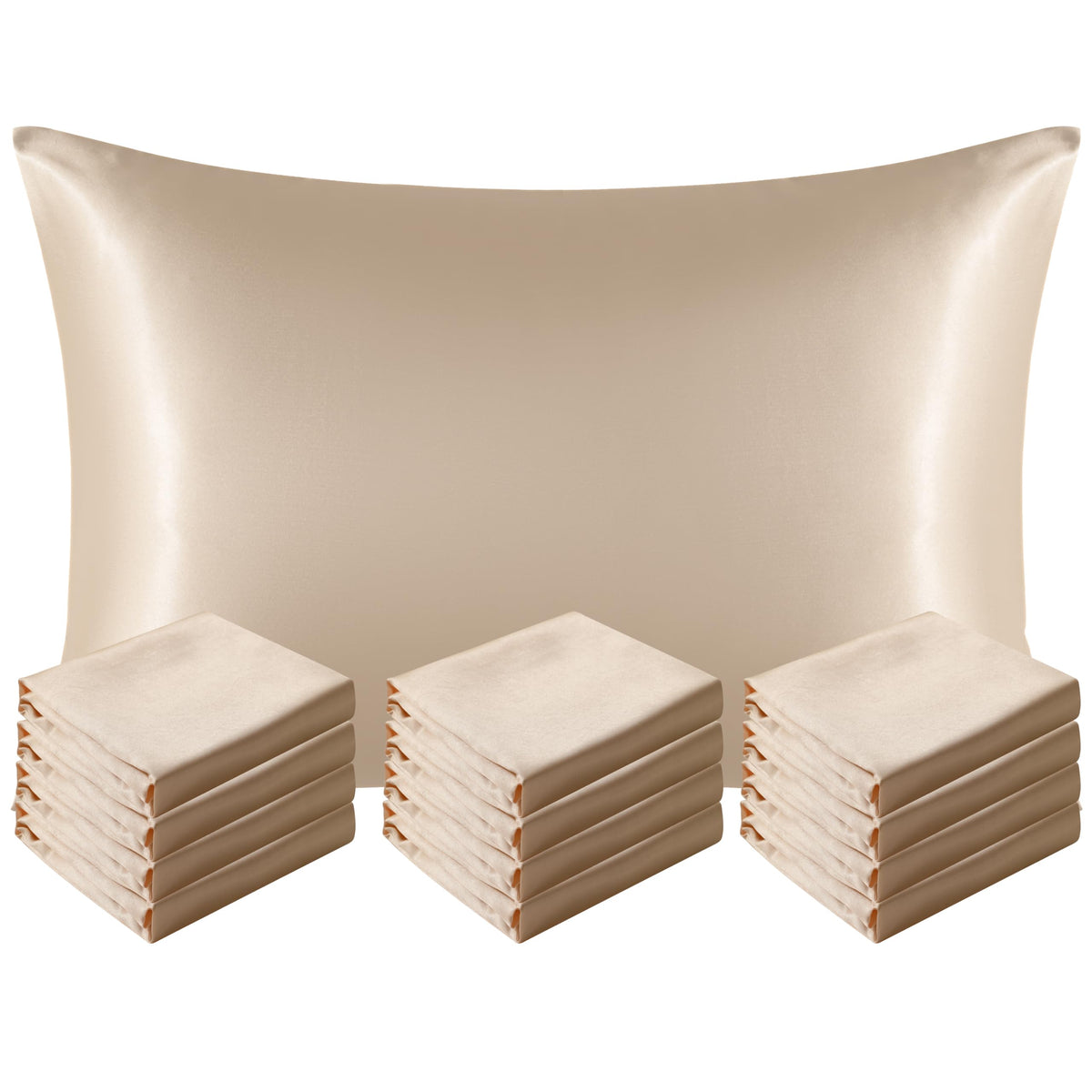 NTBAY Standard Satin Pillowcases, Set of 2, Black