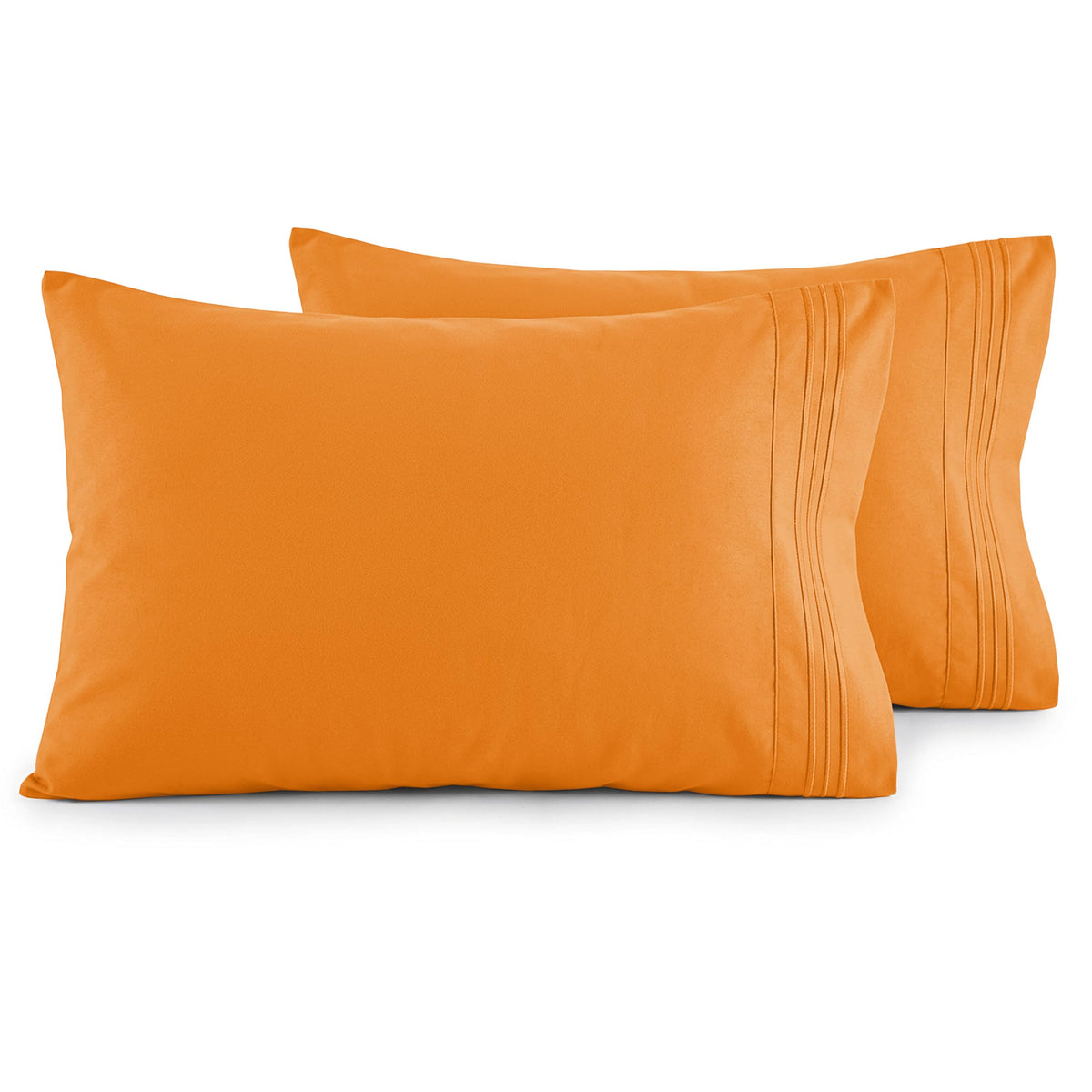 Elegant Comfort Luxury Ultra-Soft 2-Piece Pillowcase Set - 1500 Premium Hotel Quality Microfiber Double Brushed - Wrinkle Resistant, King Size, White