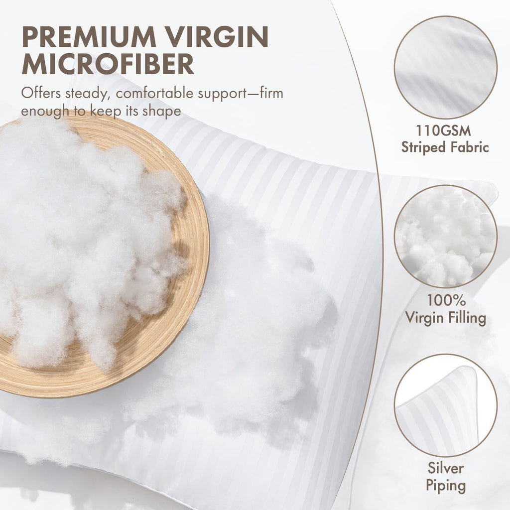 MIULEE 20x20 Throw Pillow Inserts Set of 2, 100% Virgin Microfiber Filling