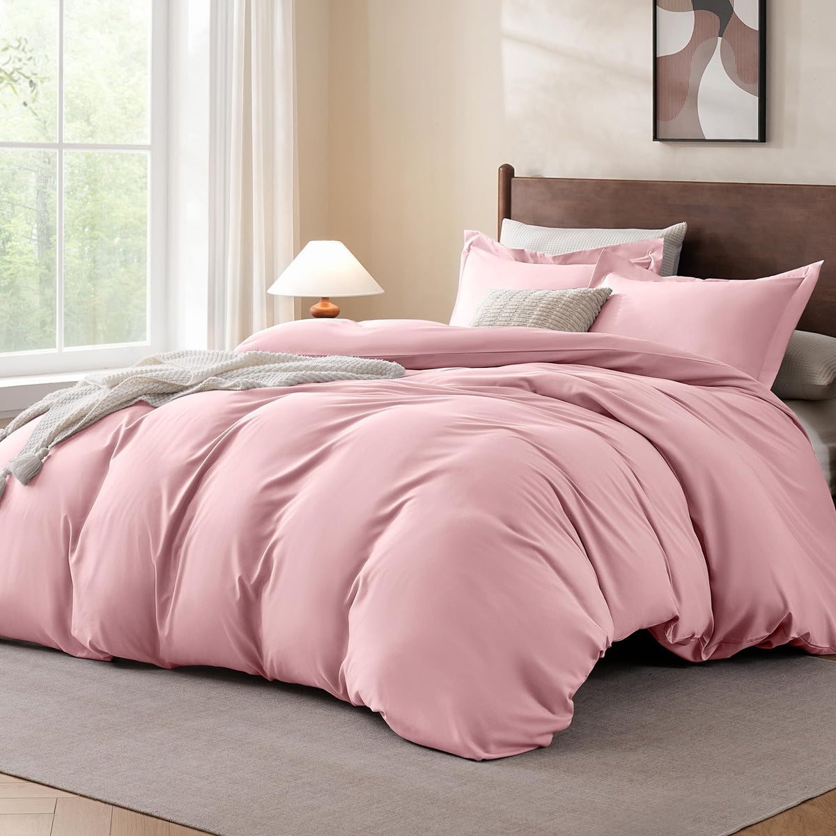 FreshCulture Duvet Cover King Size - 3 Pieces Microfiber Duvet Cover Set with Zipper Closure - Lightweight & Easy Care - 1 Comforter Cover & 2 Pillow Shams - Comforter Not Included (Baby Blue)