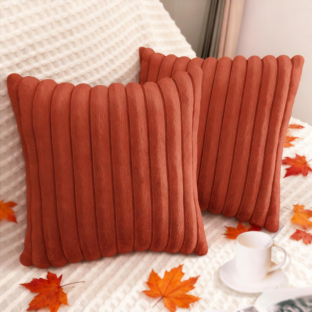2 Pack 18x18 Pillow Cover Velvet Pillow Covers, Faux Fur Square Throw Pillow Covers for Living Room Decorations Throw Pillow Case, Throw Pillow Cover Cushion Cover for Home Sofa Bedroom Car, Grey