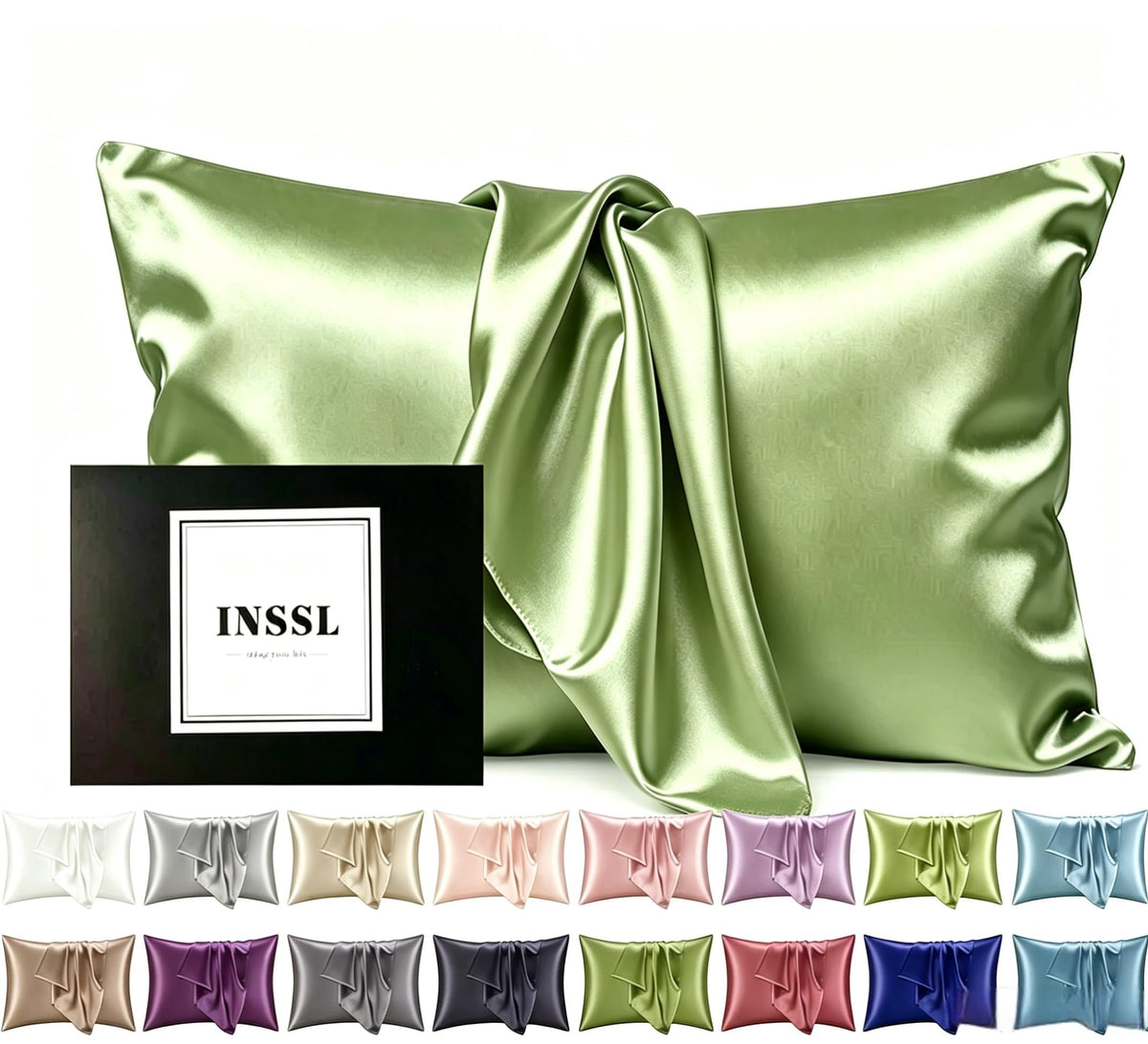 INSSL Silk Pillowcase for Women, Mulberry Silk Pillowcase for Hair and Skin and Stay Comfortable and Breathable During Sleep (Standard, Coral)