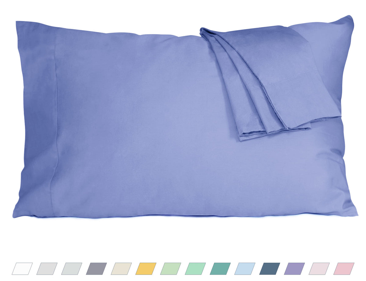 Pillow Cases Standard Queen Size 100% Cotton Percale Set of 2, White