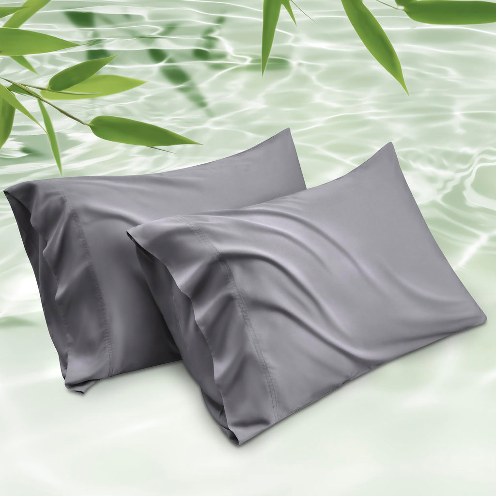 Bedsure White Pillow Cases Queen Set of 2, 100% Rayon Derived from Bamboo