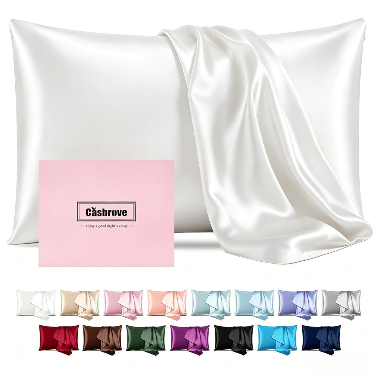 Silk Pillow Cases Mulberry Silk Pillowcases Soft Breathable Both Sided Natural Silk Pillowcase with Zipper Beauty Sleep Silk Pillow Cases 1 Pc for Gift (Standard, Cornflower Blue)