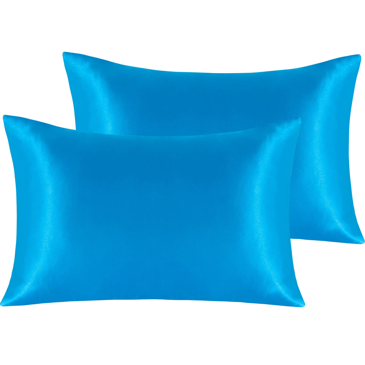 NTBAY Standard Satin Pillowcases, Set of 2, Black