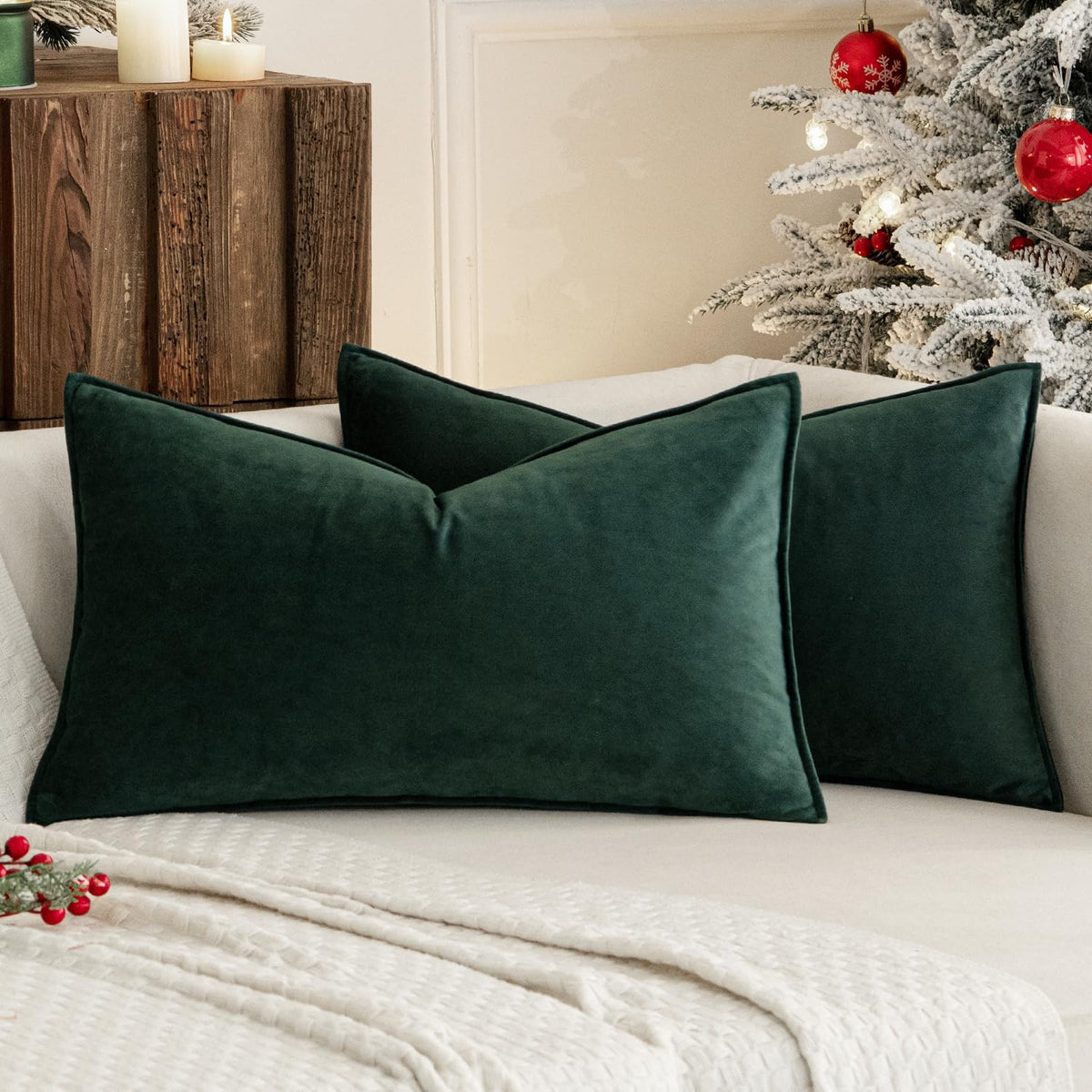 MIULEE Decorative Dark Brown Velvet Throw Pillow Covers for Couch 18x18 in