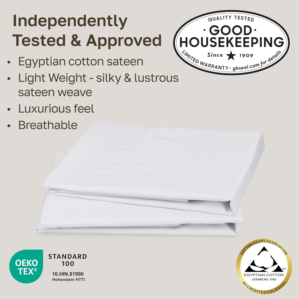 California Design Den 100% Egyptian Cotton 2 Pillow Cases Standard Size