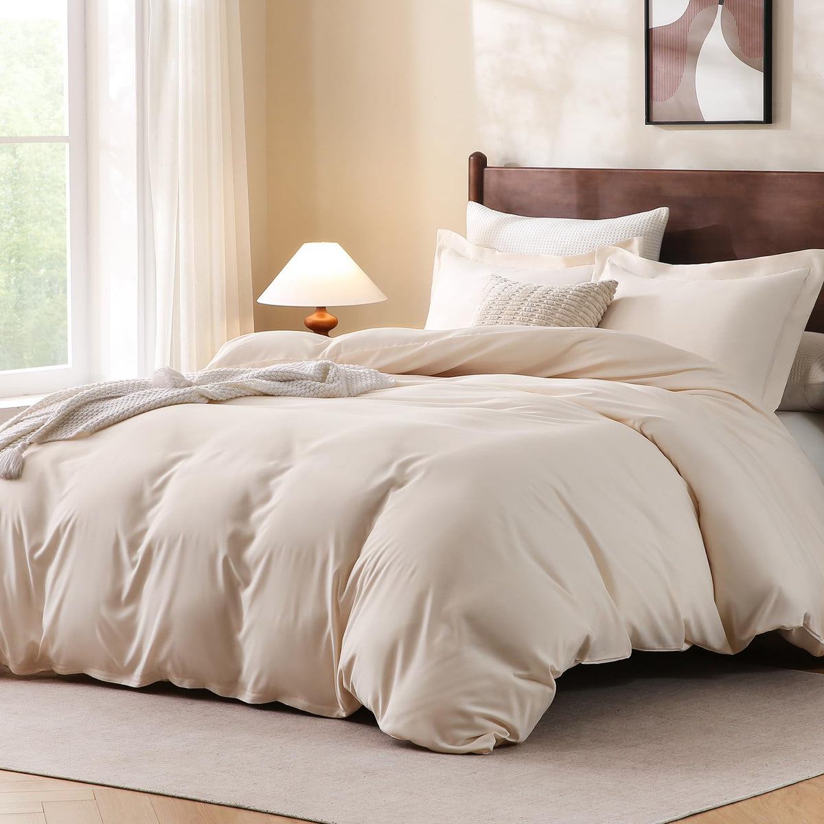 FreshCulture Duvet Cover King Size - 3 Pieces Microfiber Duvet Cover Set with Zipper Closure - Lightweight & Easy Care - 1 Comforter Cover & 2 Pillow Shams - Comforter Not Included (Baby Blue)