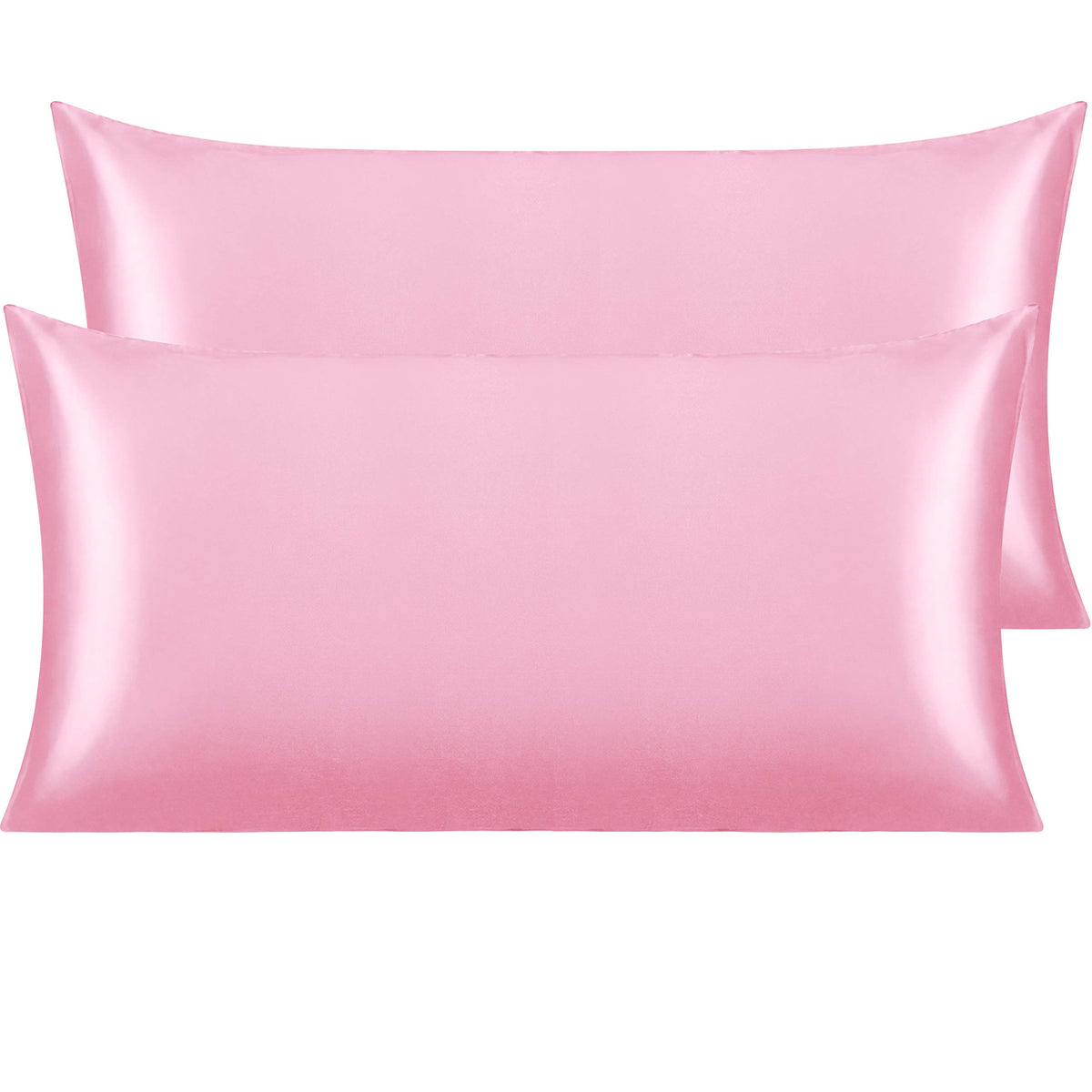 NTBAY Standard Satin Pillowcases, Set of 2, Black
