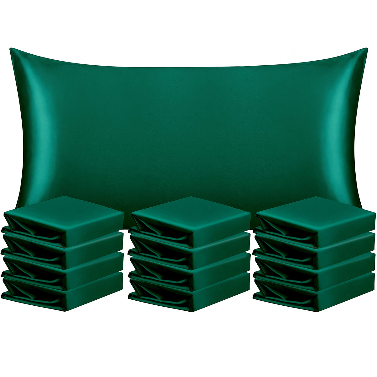 NTBAY Standard Satin Pillowcases, Set of 2, Black