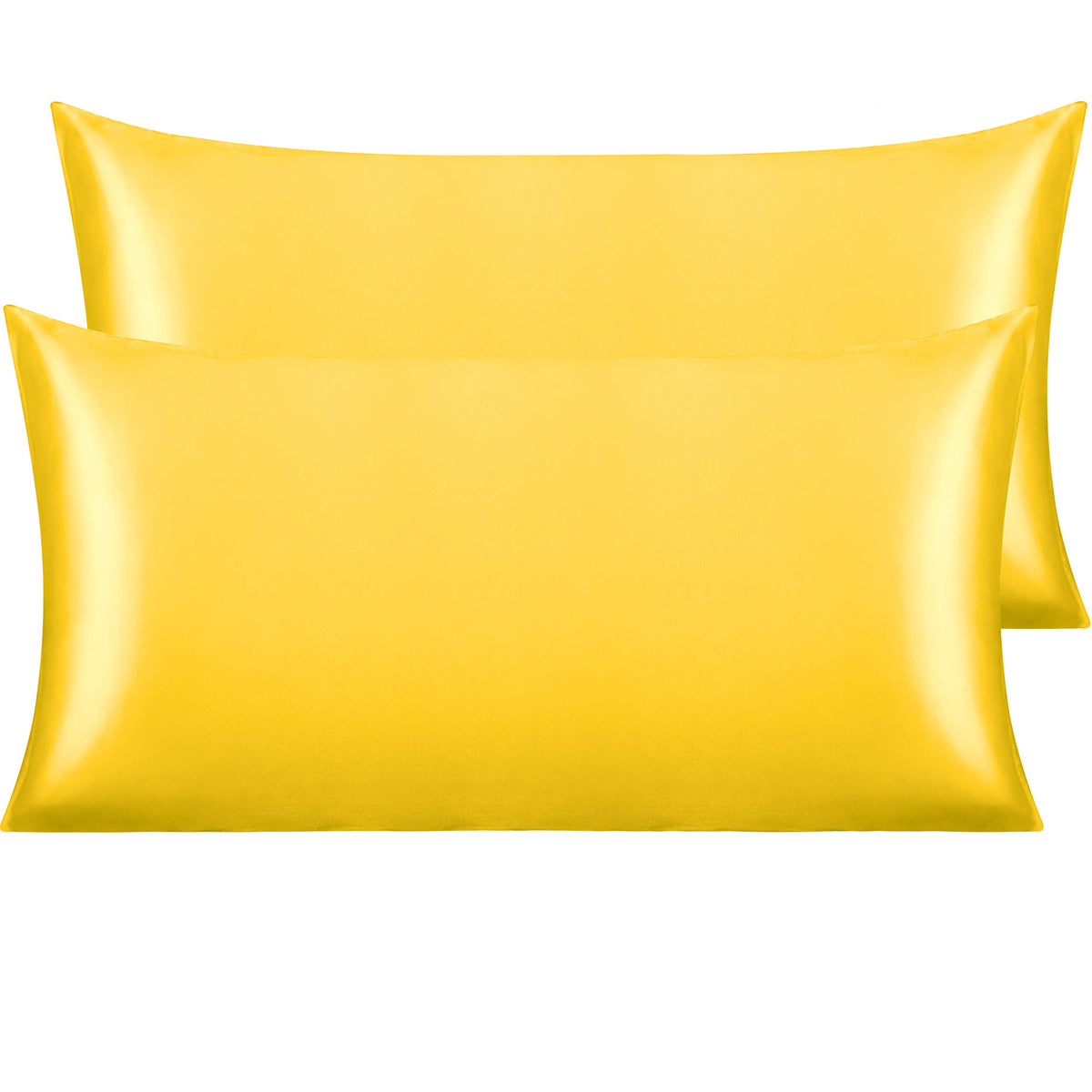 NTBAY Standard Satin Pillowcases, Set of 2, Black