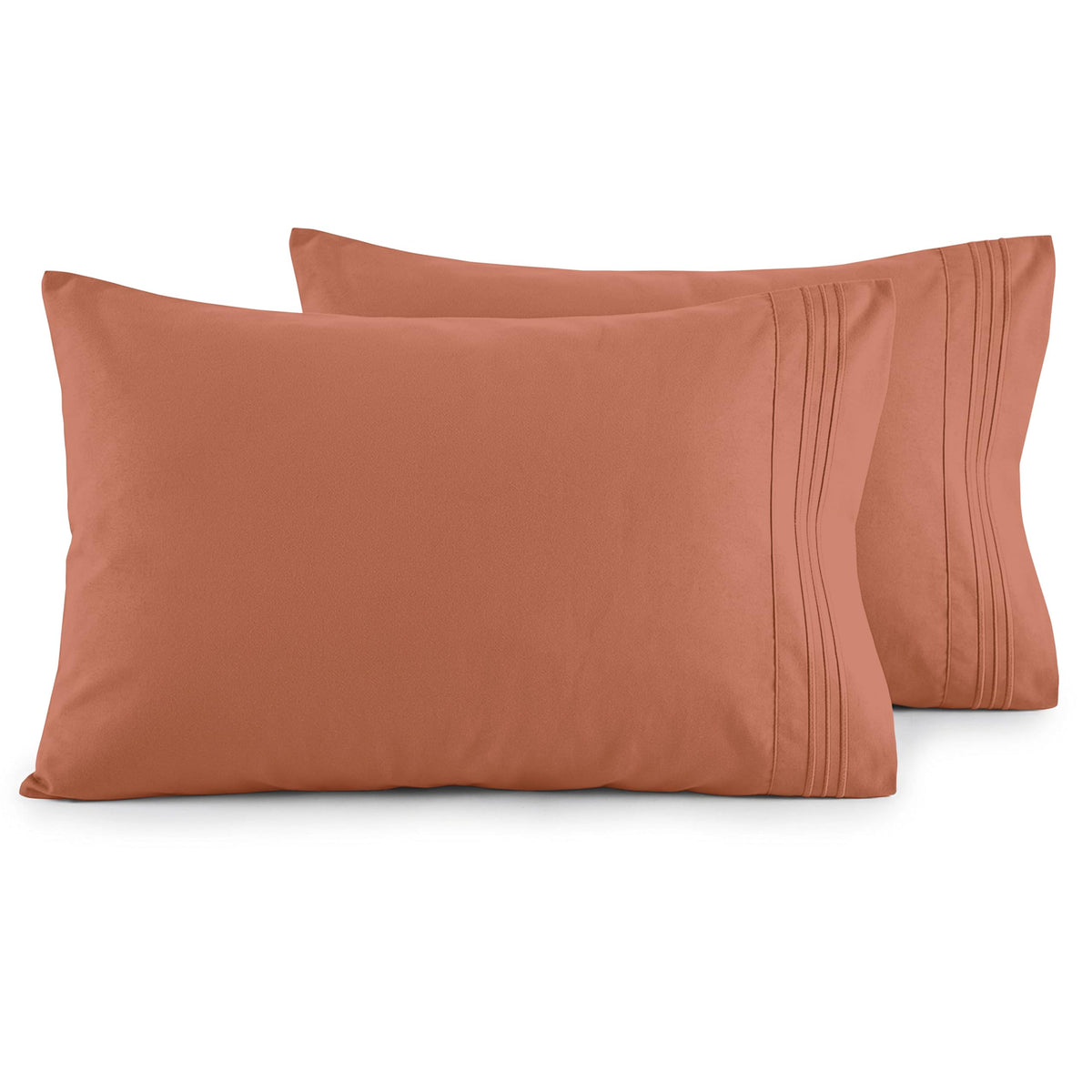 Elegant Comfort Luxury Ultra-Soft 2-Piece Pillowcase Set - 1500 Premium Hotel Quality Microfiber Double Brushed - Wrinkle Resistant, King Size, White