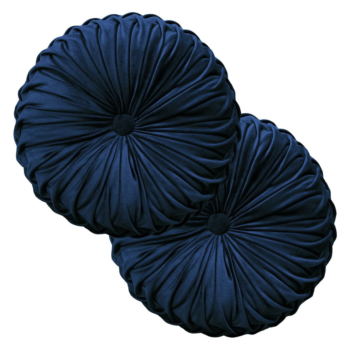 Teieas Round Pillows Velvet Pleated Circle Pillow Floor Pillows Burgundy