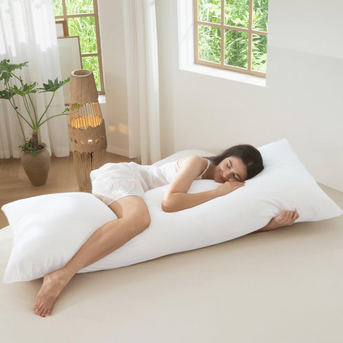 MOOMEE Pillowcase Set of 2 100% Washed Cotton Linen-Like Standard